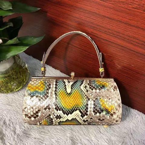 100% Real/Genuine snake Skin Women tote Handbag colorful python skin lady evening clutch tote bag purse ► Photo 1/6