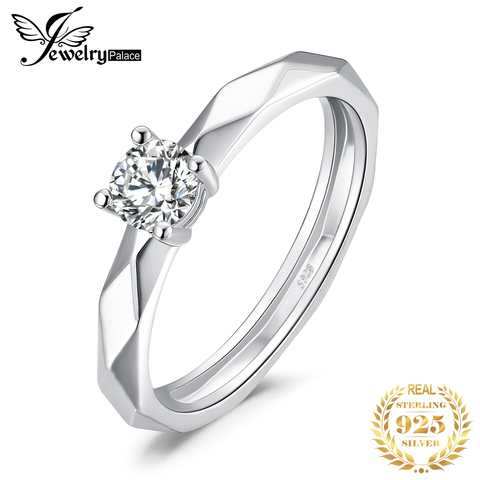 JPalace Cubic Zirconia Engagement Ring 925 Sterling Silver Rings for Women Anniversary Ring Wedding Rings Silver 925 Jewelry ► Photo 1/6