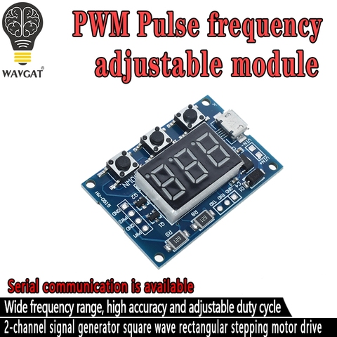 Micro USB DC 2CH Adjustable PWM Signal Generator Duty Cycle Pulse Frequency Module Digital LED Display Tube DC 5V 12V 24V DIY ► Photo 1/6