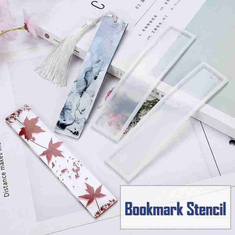 Rectangle Silicone Bookmark Mold, Diy Craft Silicone Transparent Mold Diy Bookmark Mould Making Epoxy Resin Jewelry ► Photo 1/6