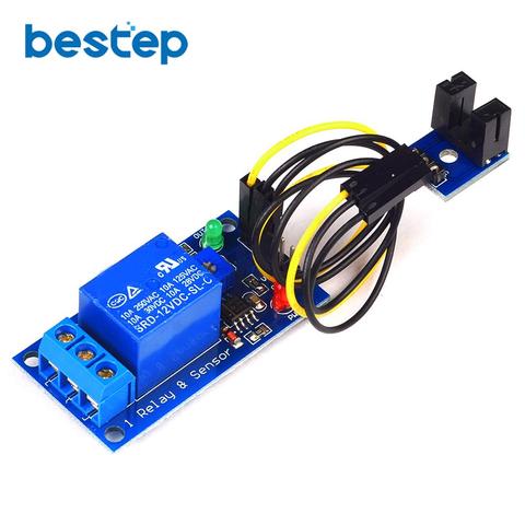 DC 5V 12V 1 Channel Groove Type Optical Coupler Trigger Speed Sensor Relay Module for Arduino ► Photo 1/3