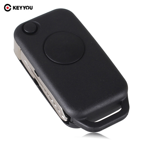 KEYYOU 1 Button Flip Folding Keyless Entry Remote Key Fob Case Shell for Mercedes Benz C E S ML SL ML55 AMG S500 SL500 ► Photo 1/5