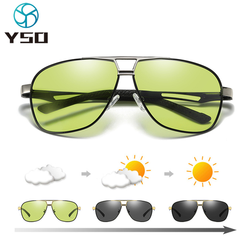 YSO 2022 Green Photochromic Sunglasses For Women Men Polarized UV400 Oversized Glasses For Car Driver Driving Sun Glasses 8521 ► Photo 1/6