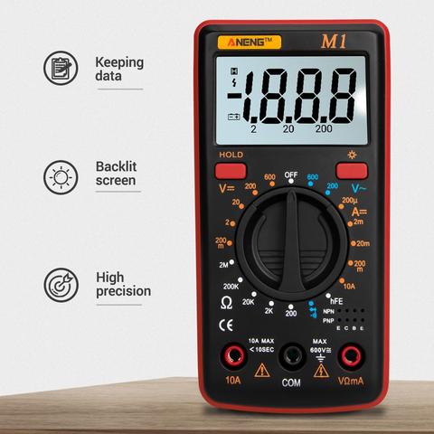 ANENG M1 Digital Multimeter Portable Voltage/Current/Resistance/NCV Meter Analyzer Intelligent Digital Multimetro Test Lead ► Photo 1/6