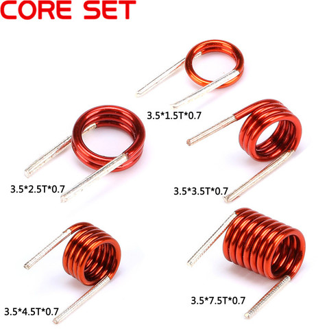 50pc coilcraft inductor 3.5*7.5t*0.7 Copper Wire Hollow Coil Inductance Remote Control FM Inductor 3.5*1.5/2.5/3.5/4.5/7.5T*0.7 ► Photo 1/6