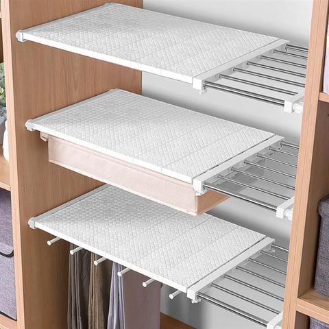 1 Set Closet Dividers Shelf Drawer Dividers And Separators Nail-Free Retractable Storage Rack ► Photo 1/6
