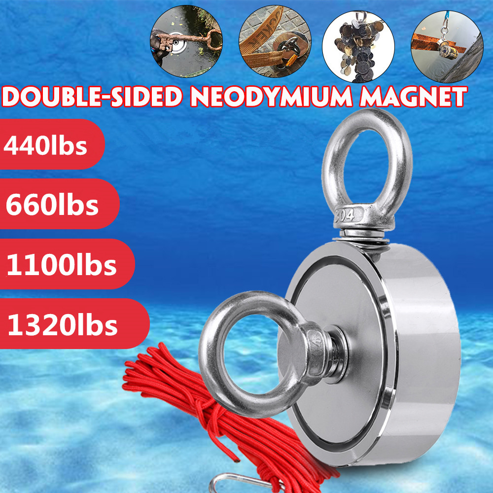 660LB/300KG D75mm Strong Salvage Magnet Neodymium Magnets Sea Salvage Fishing 