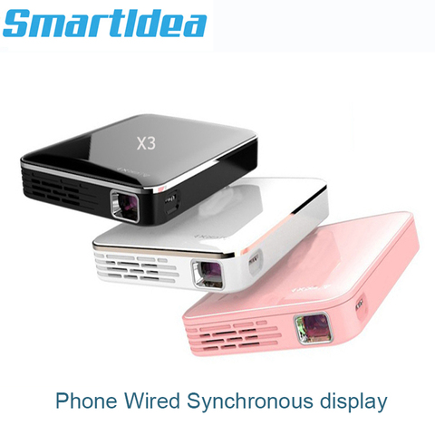 Smartldea X3 Pocket DLP projector wired connect with android phone iphone HDMI USB battery digital beamer home video proyector ► Photo 1/6
