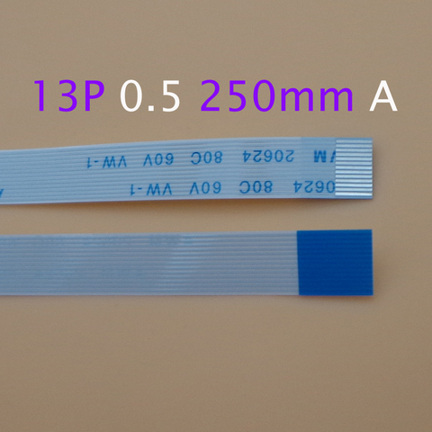1-2pcs 13pin FFC FPC flat flexible cable 1.0mm pitch 13 pin A Forward Length 250mm Ribbon Flex Cable AWM 20624 80C 60V VW-1 ► Photo 1/2
