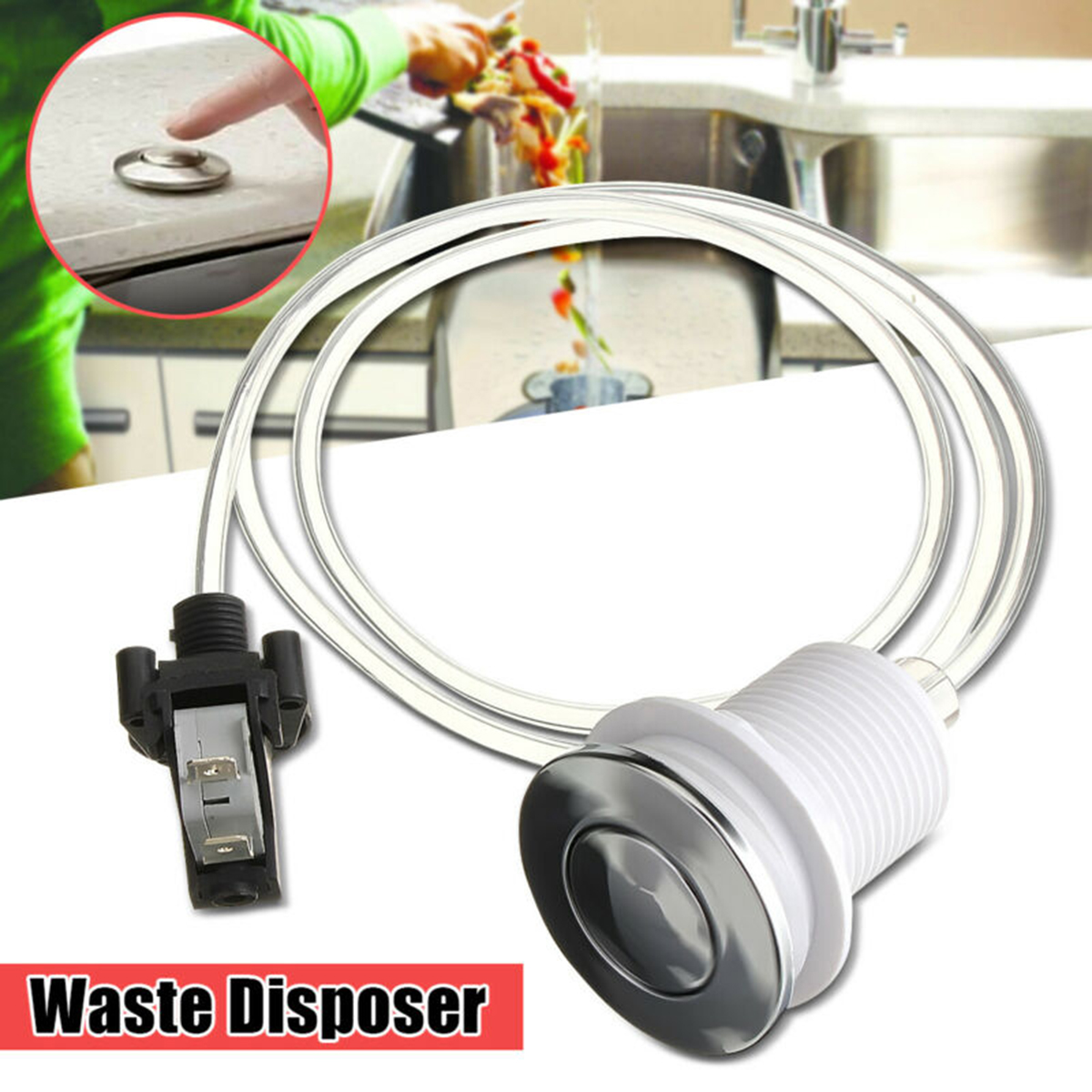 16A Air Button Switch On Off Push Kit Bath Tub Spa Waste Garbage Disposal Tubing Kits Pneumatic Air Pressure Switch Knob ► Photo 1/6