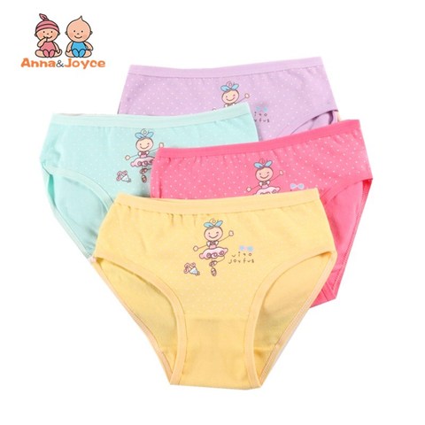 4Pc/Lot Girls Briefs Kids Underwear Panties Triangle Pants