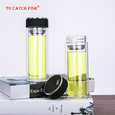 Double Wall office cup Bottles Tumbler Glass Tea Drinking, Teacup Coffee Water pot tea cup,Water Bottle cups Vacuum Flask ► Photo 1/6