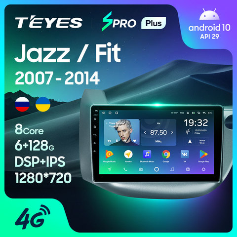 TEYES SPRO Plus For Honda Jazz GG 2008 - 2014 Fit GE GP GE 2014 Right hand driver Car Radio player Navigation No 2din 2 din DVD ► Photo 1/6