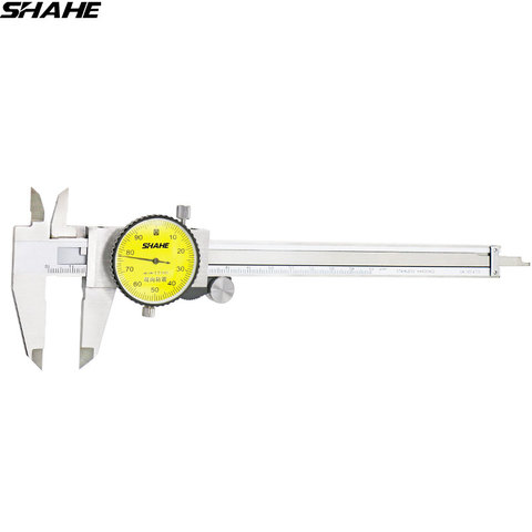 SHAHE  6'' dial caliper 0.01 mm Shock-Proof Stainless Steel Vernier Dial Caliper Gauge Micrometer ► Photo 1/6
