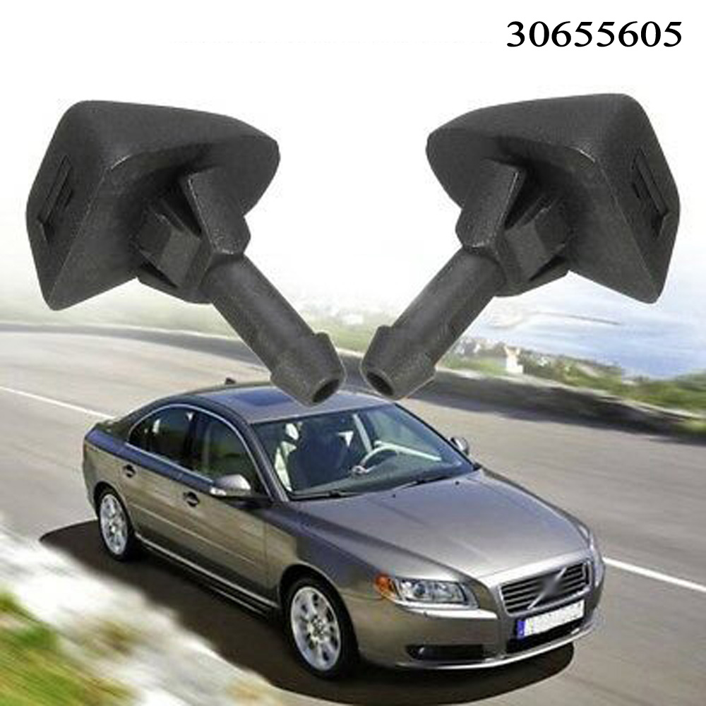 For Volvo S80 C70 XC90 Washer Nozzles 30655605 Black Replacement Parts Exterior Windshield ► Photo 1/4