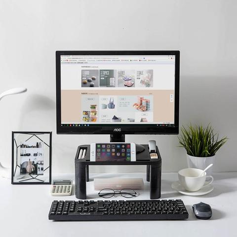 Adjustable ABS Desktop Shelf Plinth Monitor Stand Computer Screen Riser Computer Laptop Support Table Organizer Storage Rack ► Photo 1/6