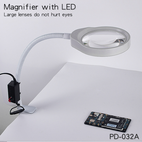 10x 127mm Desk Large Clip LED Magnifying Glass Illuminated Magnifier Lamp Loupe Reading/Rework/Soldering 3X 5X 8X 10X 10X20X ► Photo 1/6