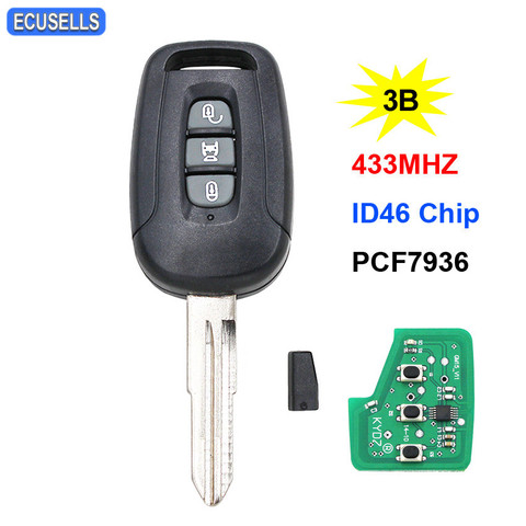 3 Button Remote Key Smart Car Key 433MHz ID46/PCF7936 Chip for Chevrolet Captiva for Opel Antara 2006 2007 2008 2009 Uncut Blade ► Photo 1/6