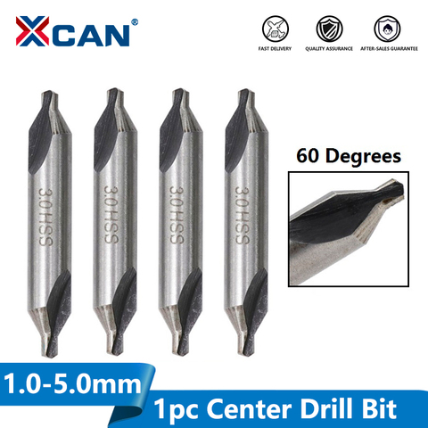 XCAN HSS Center Drills Bit 60 Degree Metal Drill Bit Power Tools Hole Drilling Hole Cutter 1.0/1.5/2.0/2.5/3.0/3.5/4.0/5.0mm ► Photo 1/5