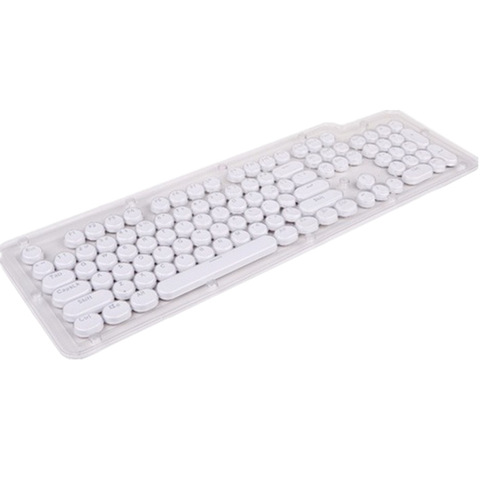 E-yooso retro typewriter style round translucent backlight 104/87 key cap, with key stick, suitable for mechanical game keyboard ► Photo 1/6