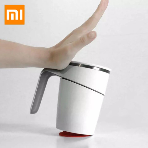 XIAOMI Fiu Elegant Cup 470ml Stainless Double Safe Splash Proof Leakproof Innovative Magic Nonslip Sucker Pouring Cup For Office ► Photo 1/1