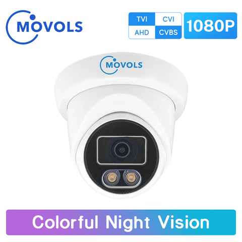 Movols 1080P Colorful Night Vision Surveillance Camera AHD/TVI/CVI/Analog 4 IN 1 CCTV Camera Waterproof Sony Sensor Doom Camera ► Photo 1/6