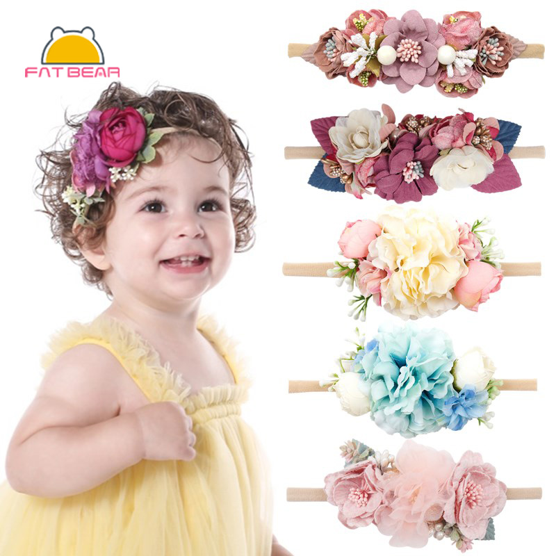 Baby Girl Cute Toddler Elastic Flower Floral Headband Hairband Gift Accessories 
