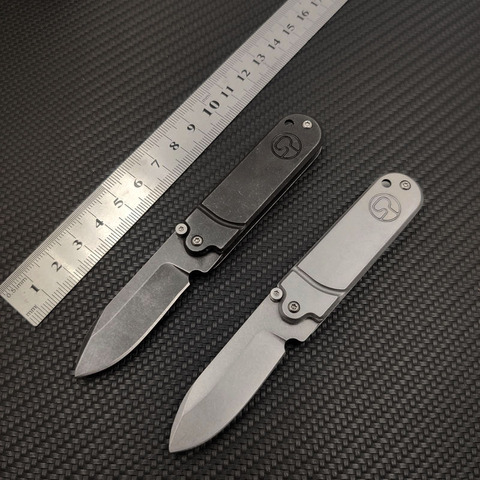 Stone Wash Stainless Steel Portable Lock-free Mini Pea Bearing Small Pocket Folding Knife EDC Tool ► Photo 1/6