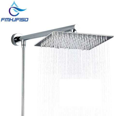 Wall Mounted Bath Shower Faucet 4/6/8/10 inch Stainless Steel Shower Head Ultrathin Top Over Spray Shower Arm Hose ► Photo 1/6
