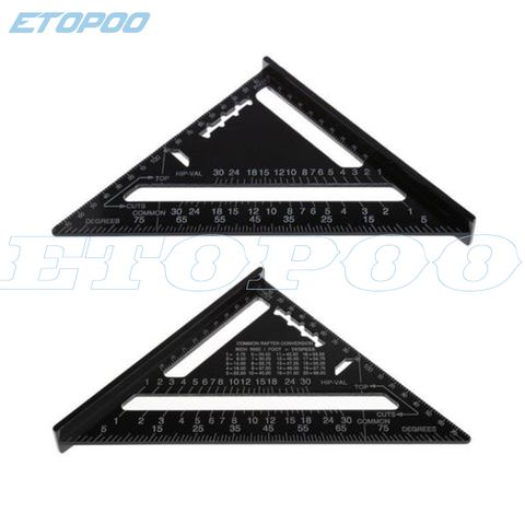 7/12inch Aluminum Alloy Metric Triangle Angle Ruler Squares for Woodworking Speed Square Angle Protractor Measuring Tools ► Photo 1/6