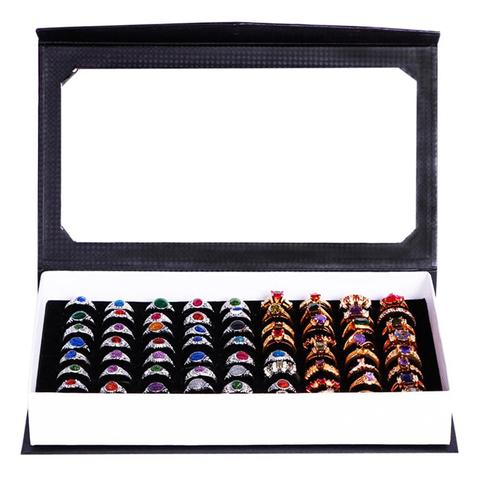 Jewelry Display Tray Fashion Rectangle Jewelry Display Tray Holder 72 Holes Rings Storage Case Box Earrings Ring Display Storage ► Photo 1/6