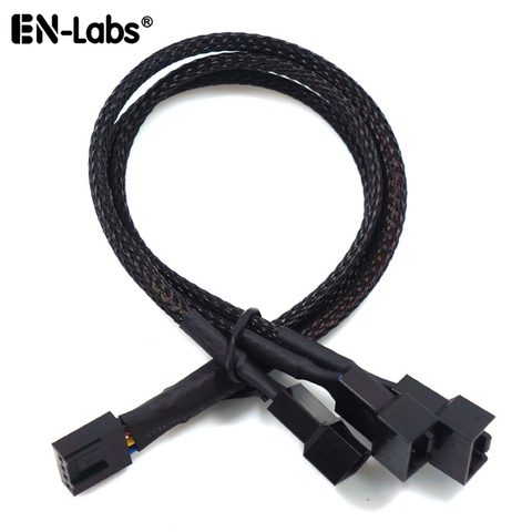 PWM 4pin Fan Sleeved Extension Splitter Hub Cables,Motherboard CPU 4 pin to 2 3 4 Way 4Pin Cooler or 3pin Case Fan Power Spliter ► Photo 1/6