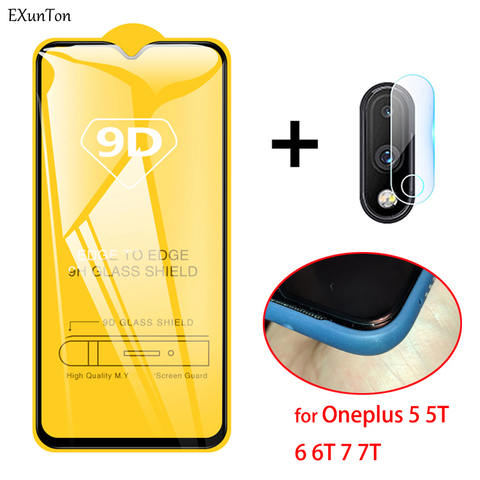 New 9D Tempered Glass For OnePlus 7 T 7T 6 6T 5 5T Nord Glass Screen Protector For One Plus 7 7T 6 6T 5 5T Black Full Cover Film ► Photo 1/6