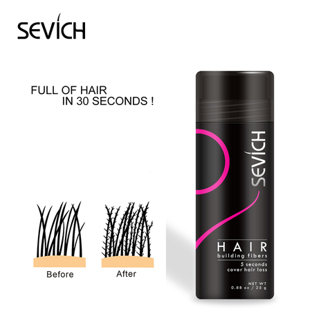 Keratin Hair Building Fibers OEM label 10 Colors Powders Hair Thickening Growth Hair Powder Dye SEVICH 25g free shipping ► Photo 1/6