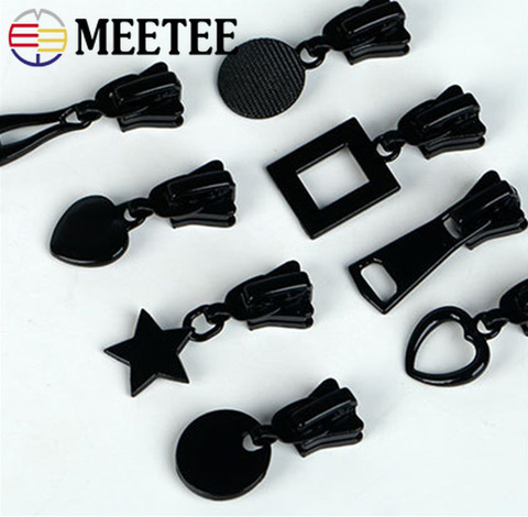 Meetee 5pcs 3# 5# 8# 10# 15# 20# Zipper Sliders for Resin Zip Down Jacket Tent Zippers Head Puller DIY Clothing Repair Accessory ► Photo 1/6