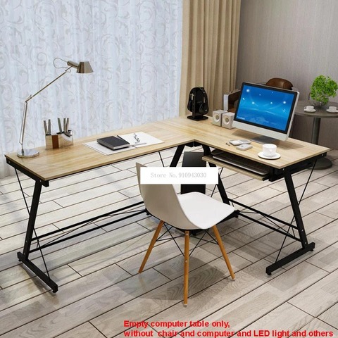 L-Shape Office Writing Desk Corner Computer Desk Wood Right-angle PC Laptop Table Home Furniture Gaming Study Table Steel Frame ► Photo 1/3