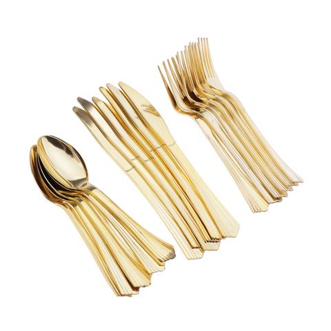 18 Pack Plastic Cutlery Kits, Disposable Silverware Heavyweight Clear Combo, ► Photo 1/6