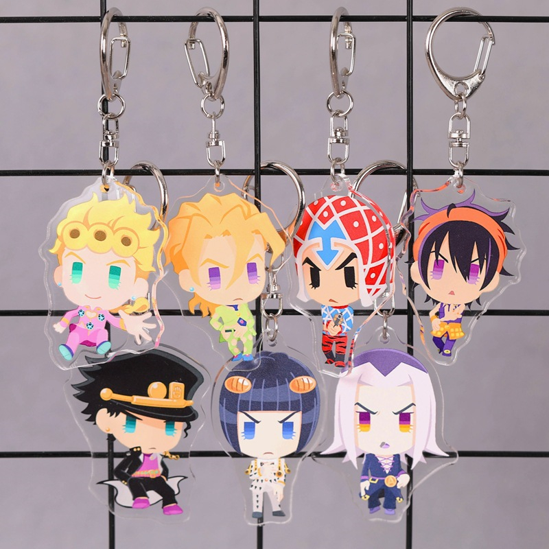 Anime Acrylic Keyring – Kujo Jotaro Kira Yoshikage Caesar Pendent Keychain  – Jojo Merch