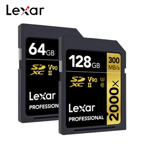 Lexa Professional 2000x SDHC SDXC UHS-II SD Cards 32GB 64GB 128GB Up to 300MB/s V90 Class SD Card For Professional Users ► Photo 1/6