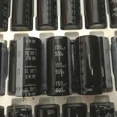 6pcs NEW Genuine JAPAN NICHICON GN 500V150UF 22X50mm electrolytic capacitor 150uF/500v CE 105 degrees 500v 150uf gn ► Photo 1/1