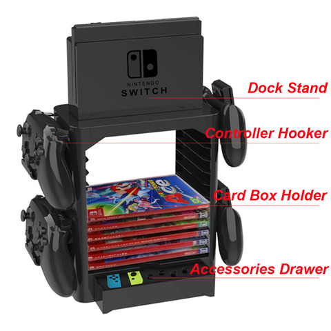 Buy Online Multifunctional Game Card Box Storage Tower Dock Stand Holder Bracket For Nintendo Switch Console Controller Hooker Drawer Alitools