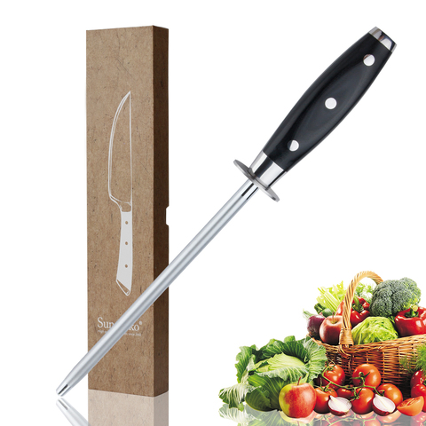 SUNNECKO Professional Knife Sharpener Stick Diamond Chef Knife Sharpener Kitchen Sharpening Rod G10 Handle for Damascus Knives ► Photo 1/6