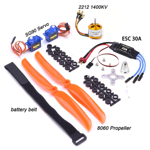 A2212 2212 1400KV Brushless Motor  Brushless 30A ESC SG90 9G Micro Servo 8060 Propeller for RC Fixed Wing Plane Spare parts ► Photo 1/6