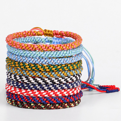 Meetvii Bohemian Tibetan Woven Rope Bracelet for Women Men String Chain Adjustable Lucky Rope Corn Knot Bracelet Jewelry ► Photo 1/6