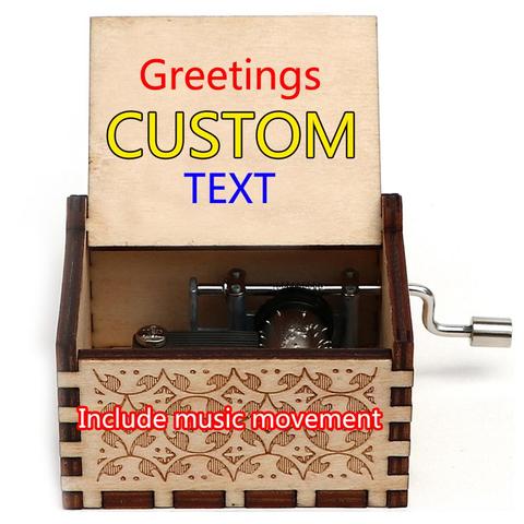 Antique Carved Wooden Hand-Cranked Music Box DIY Wedding Gifts Birthday Gift Christmas Gifts To My Daughter/Son Private Customze ► Photo 1/6