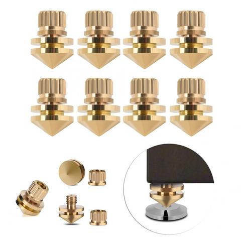 8 Pcs Copper Spikes for Speakers Subwoofer CD Audio Amplifier Turntable Isolation Stands Feet HiFi Speaker Stand Spike Base Pad ► Photo 1/6