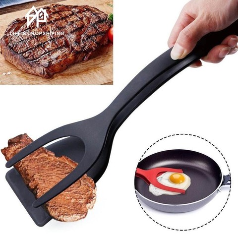 1pcs Multifunctional 2 in 1 Non Stick Bread Egg Turners Cooking Tongs Gadgets For Kitchen Utensils  Spatula Cooking Tool ► Photo 1/6