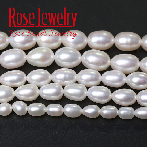 5A Quality 100% White Pearl Real Natural Freshwater Cultured Rice Shape Loose Beads 36 cm Strand 3-11 mm Size For Jewelry Making ► Photo 1/6