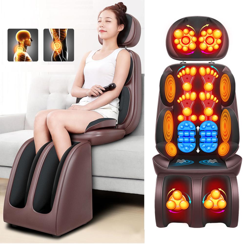 Buy Online Electric Full Body Massage Chair Neck Back Waist Massage Cushion Heat Vibrate Massage Pad As A Gift For Wife Parents 220v Alitools