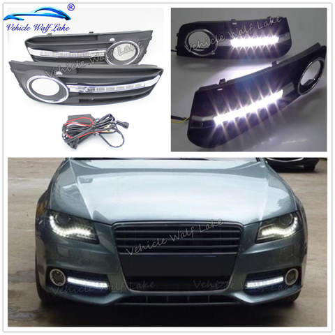 2PCS LED DRL For Audi A4 B8 2009 2010 2011 2012 Car-Styling LED DRL Daytime Running Light Daylight Fog Lamp Grille Cover ► Photo 1/6